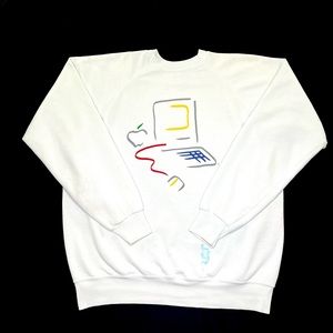 ❌SOLD❌ Vintage Apple Sweatshirt Size XL White Picasso Macintosh Promo 1980s
